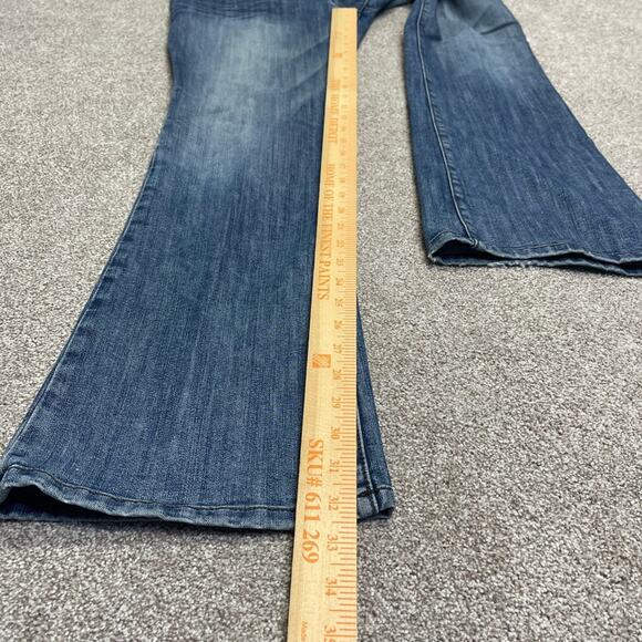 Guess womens foxy flare jeans sz 31 low rise dark wash studs Y2K 90s 00s Vtg - Picture 8 of 12